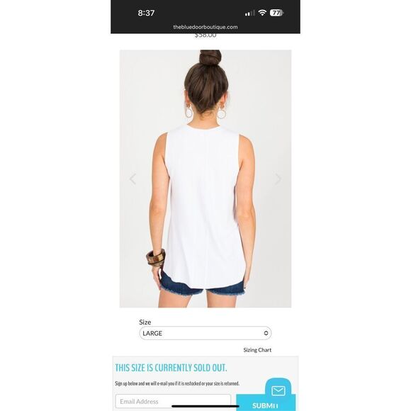 SPANX PERFECT LENGTH TANK, WHITE LaRGE - Picture 2 of 5